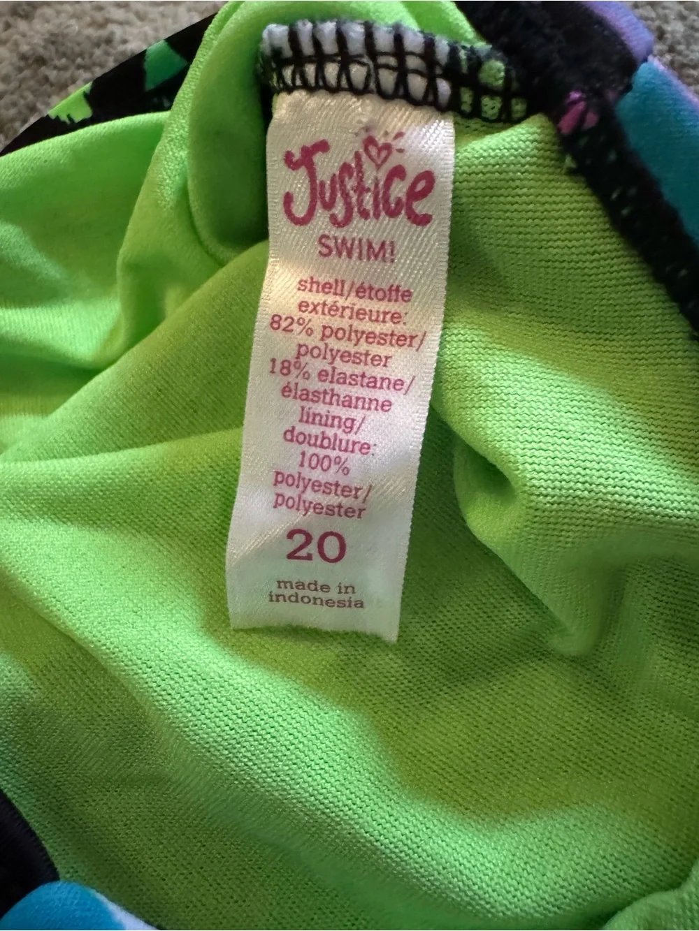 Justice Tankini Set size 20 girls
